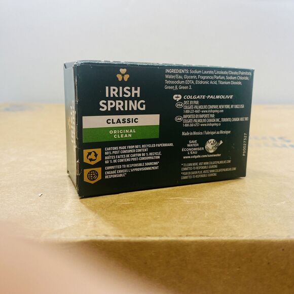 Irish Spring Classic (2) Deodorant Bar Soap 3.20 oz Prop Clean Advertisement pic - Picture 4 of 7